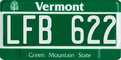 VT license plate LFB622