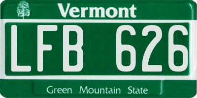 VT license plate LFB626