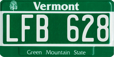 VT license plate LFB628