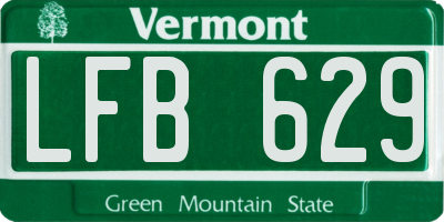 VT license plate LFB629