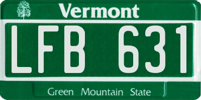 VT license plate LFB631