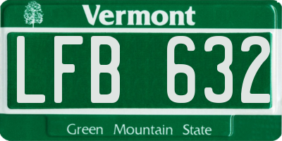 VT license plate LFB632