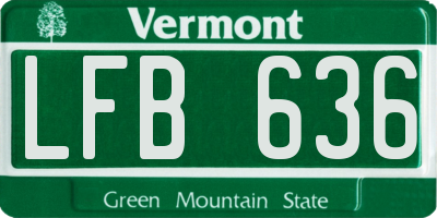 VT license plate LFB636