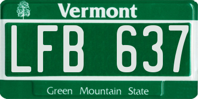 VT license plate LFB637