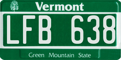 VT license plate LFB638