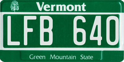 VT license plate LFB640