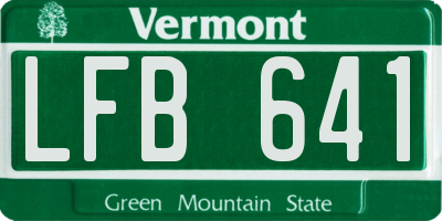VT license plate LFB641