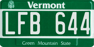 VT license plate LFB644