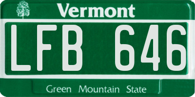 VT license plate LFB646
