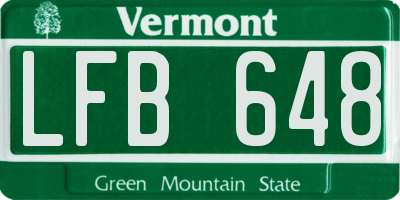 VT license plate LFB648