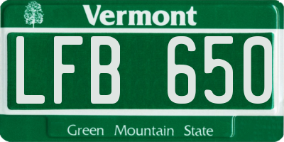 VT license plate LFB650