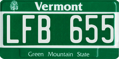 VT license plate LFB655