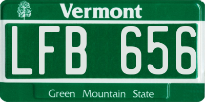 VT license plate LFB656