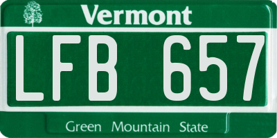 VT license plate LFB657
