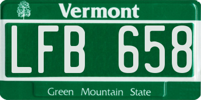 VT license plate LFB658