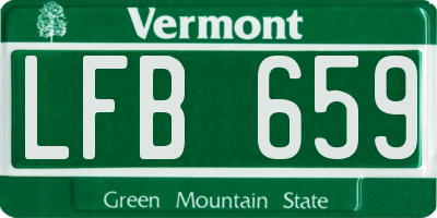 VT license plate LFB659