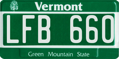VT license plate LFB660