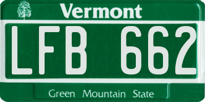 VT license plate LFB662