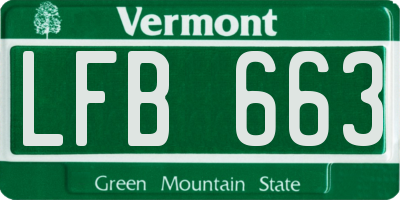 VT license plate LFB663