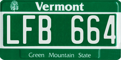 VT license plate LFB664