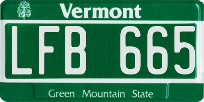 VT license plate LFB665
