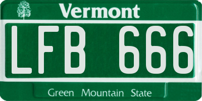 VT license plate LFB666