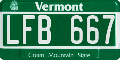 VT license plate LFB667