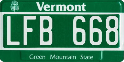 VT license plate LFB668
