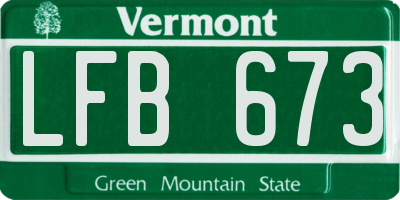 VT license plate LFB673