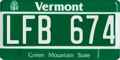 VT license plate LFB674