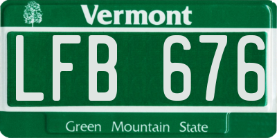 VT license plate LFB676