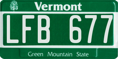 VT license plate LFB677