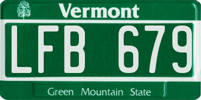 VT license plate LFB679