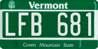 VT license plate LFB681