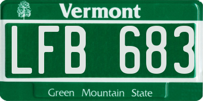 VT license plate LFB683