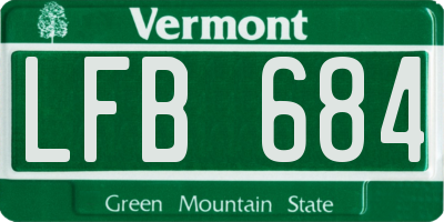 VT license plate LFB684