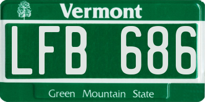 VT license plate LFB686