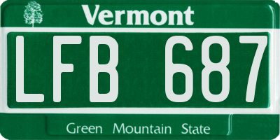 VT license plate LFB687