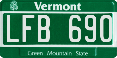 VT license plate LFB690