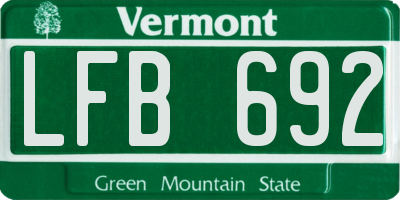 VT license plate LFB692