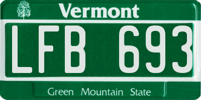 VT license plate LFB693