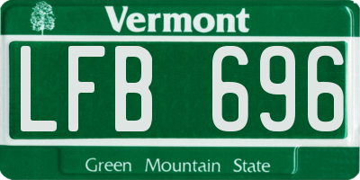 VT license plate LFB696
