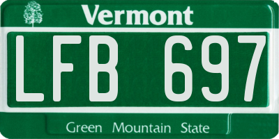 VT license plate LFB697