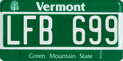 VT license plate LFB699