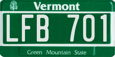 VT license plate LFB701