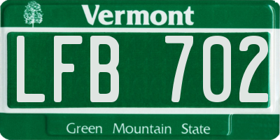 VT license plate LFB702