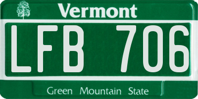 VT license plate LFB706