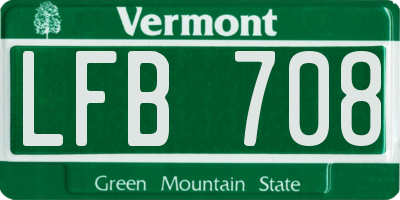 VT license plate LFB708