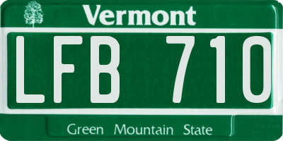 VT license plate LFB710