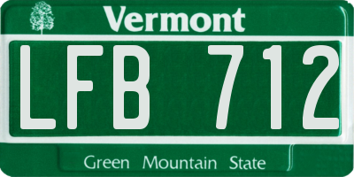 VT license plate LFB712